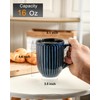 Hasense Coffee Mugs Set, 16 oz Ceramic Coffee Cups, Ribbed