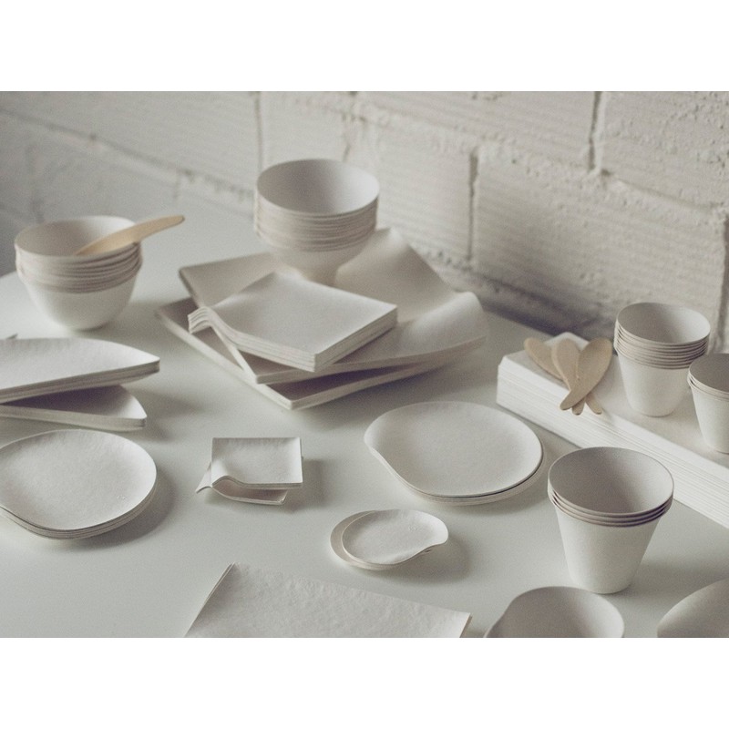 WASARA Round Plates (Small), 12 Sheets, Water and Oil Resistant,