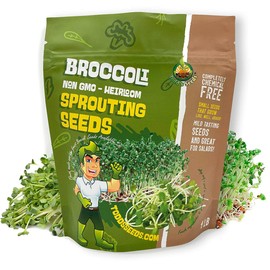 Todd's Seeds - Bundled Mung Bean Sprouting Seeds, 1Lb, & Sprouting Broccoli Seeds, 1Lb, Total of 2 Lbs