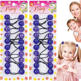 20 Pcs Hair Ties 20mm Ball Bubble Ponytail Holders Colorful Clear Assorted Elastic Accessories for Kids Children Girls Women All Ages (Clear Purple Assorted)