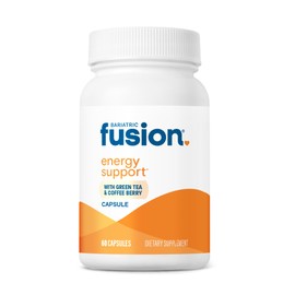 Bariatric Fusion B Vitamins for Energy Support | B-Complex with 70mg Natural Caffiene | Vegan Capsules | Bariatric Vitamins for Women and Men | Gluten, Dairy and Soy Free | Non-GMO | 60 Count