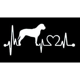 K1066 Bullmastiff Dog Heartbeat Decal Sticker