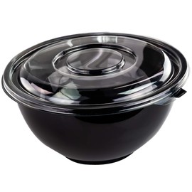 Recyclable Large 160 Oz Serving Bowls with Lids 4pk. Fit Any Party Sized Hot or Cold Food or Dessert With Our Catering-Grade Big Disposable Bowl With Cover Great for Picnic Buffet or Cookout Supplies