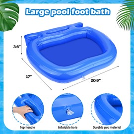 2Pack Pool Foot Bath,Inflatable Foot Soaking Bath Basin for Pool Entry Ladder,Pool Foot Wash Bath Tub for Swimming Pool Clean Feet, In Ground Above Ground Swimming Pools,Hot Tub Spa-Blue
