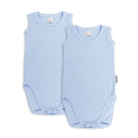 wellyou Baby Bodysuit Sleeveless Made of 100% Super Soft Cotton - Set of 2 Children's Sleeveless Bodysuit for Girls and Boys - Baby Bodysuit Short Sleeve - Baby Bodysuit Made in EU - Short Sleeve