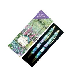 Decorative Gift Boxed Pen Set - 2 pens – My Garden - Pretty Wildflowers and Bee design - great for work, home, ideal as a gift for friend, relative, colleague