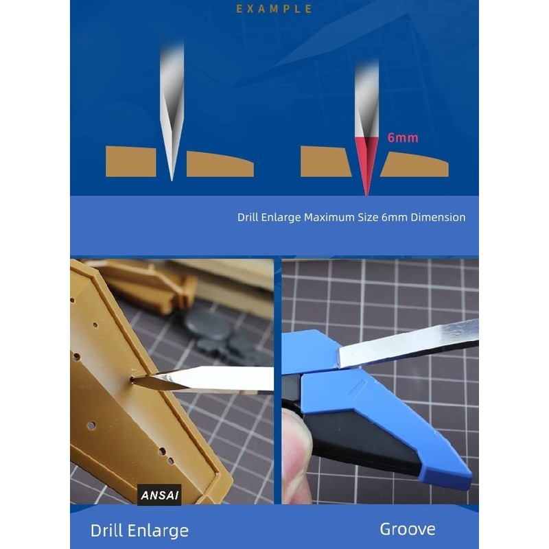 ANSAI Double Edge Chisel, Trigone Enlarge Panel Line, Flat Repair