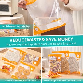 Vacuum Sealer for Food, Reusable Sous Vide Bags with Air Valve, PA&PE Material Long-lasting Freshness for Cooking, Food Storage(8.7 * 8.3in 20pcs)