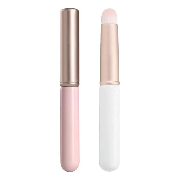 WALWAL 2 Pcs Lip Brush with Protective Lid, Soft Round
