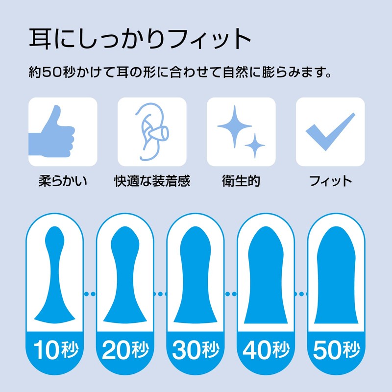 Hozan Z-650AZ Ear Plugs, Large Capacity, 60 Pairs for Sleep,