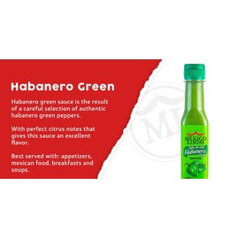 Mexico Lindo Green Habanero Hot Sauce Display, 5 fl oz, Pack of 6