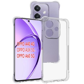 USTIYA Case for Oppo A60 5G / A40 4G / A3X 5G Case Clear TPU Four Corners Protection Cover Transparent Soft