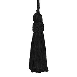 DÉCOPRO Set of 10 Black Crown Head Chainette Tassel, 3 Inch Long with 2 Inch Loop, Basic Trim Collection Style# CT03 Color: Black - K9