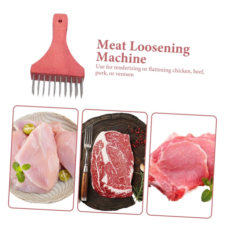 MAGICLULU Stainless Steel Meat Loosening Machine with Wooden Handle Efficient