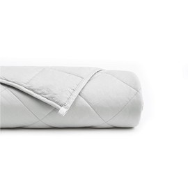 YnM Weighted Blanket â Heavy 100% Oeko-Tex Certified Cotton Material with Premium Glass Beads (Light Grey, 60''x80'' 15lbs), Suit for One Person(~140lb) Use on Queen/King Bed