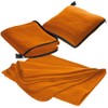 XL Fleece Blanket and Cushion in One, Orange, Approx. 180