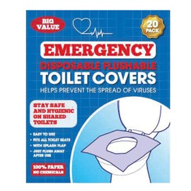 Disposable Flushable Toilet Seat Covers x 20 Emergency Throw Away Hygiene Prevention