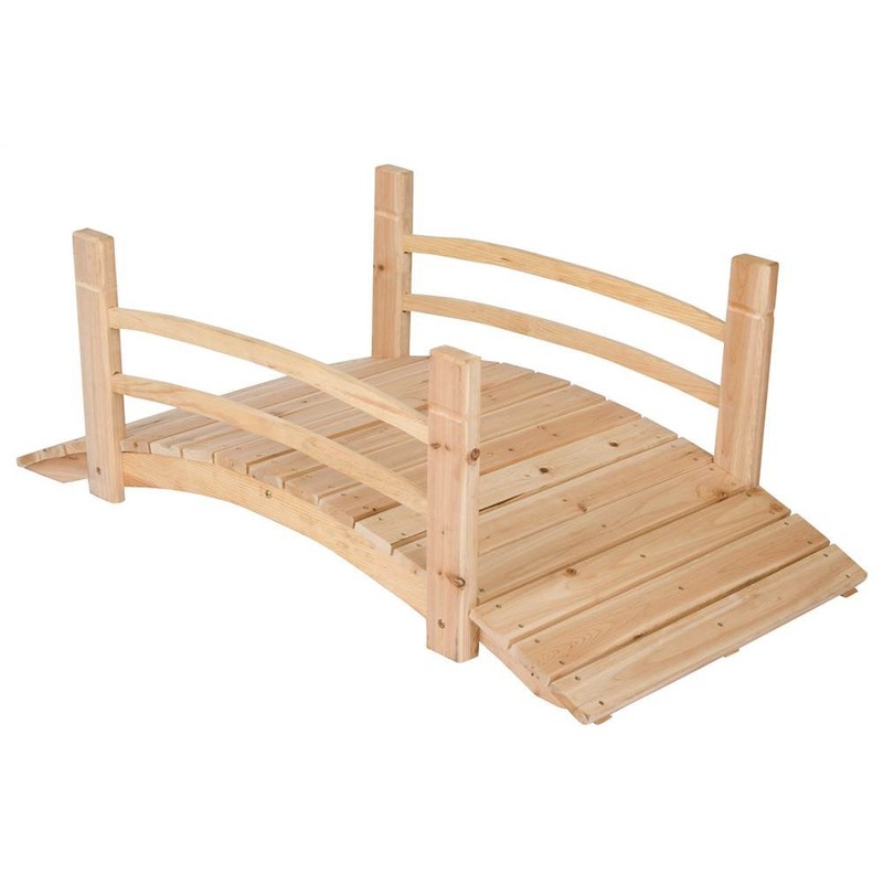 Shine Company 4980N 4 Ft. Cedar Wood Garden Bridge with