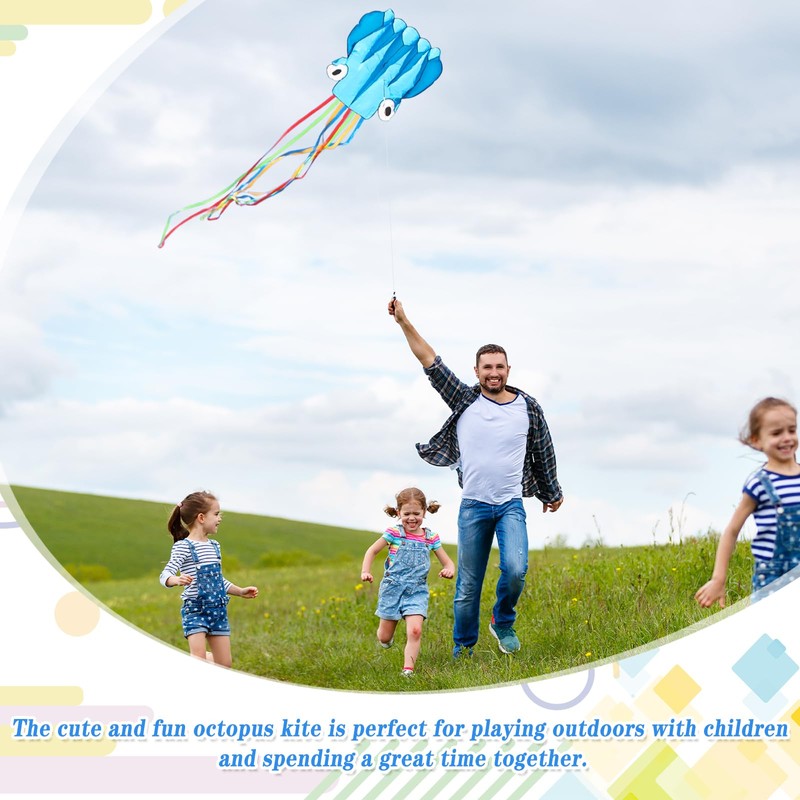 Hillylolly Octopus Kite, Large, Flight Kite, Single Line, Wind Kite