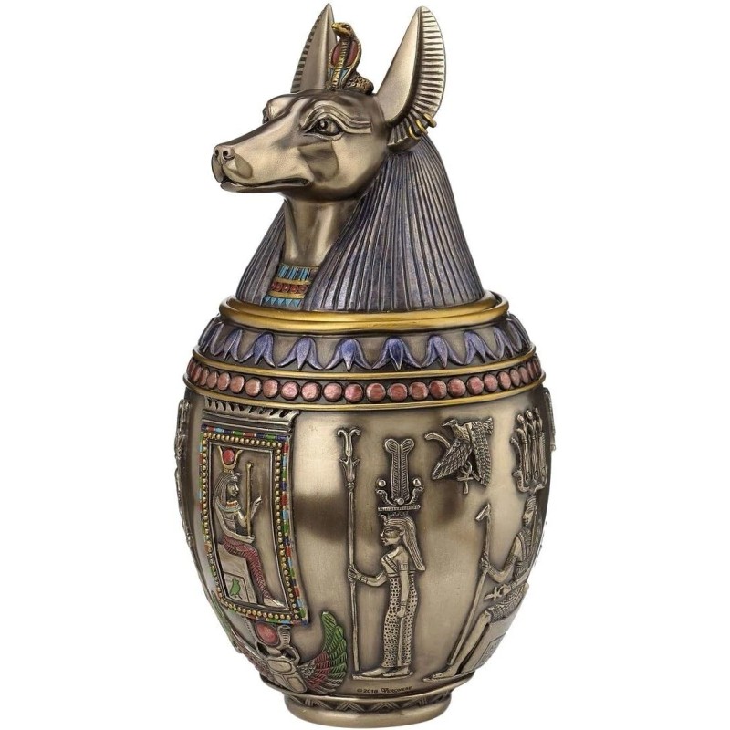 Veronese Rare Egyptian Anubis Dog Memorial Urn Canopic Jar Sculpture**WEL