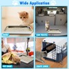 BNOSDM 4 Pcs Stainless Steel Litter Pan Low Entry Cat