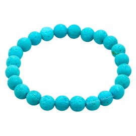 Amazing Gemstone Turquoise Blue Lava Bracelet for Women Men's Gifts - Protection Healing Crystal Bracelet - 8mm Gemstone Beaded Stretchable Bracelet