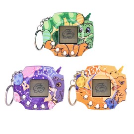 Interactive Digital Toy, Pack of 3 Electronic Pet Play Machine, Portable Pet Toy, Virtual Pet Toy with Keychain for Adults and Children