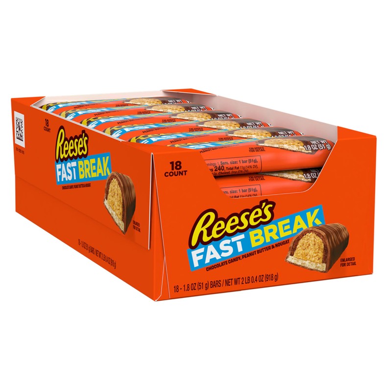 REESE'S FAST BREAK Peanut Butter Nougat Candy Bars, 1.8 oz