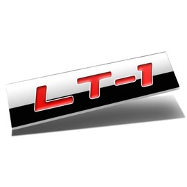 Auto Dynasty Chrome Finish Metal Emblem LT1 Badge (Red Letter)