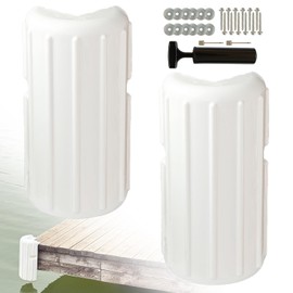 XIALUO Dock Corner Bumper Fender Inflatable Dock Protection 2Pcs White 8"x16" Thickened The UV Marine Grade Resistant Polyvinyl Chloride Materials Protect Docks & Ships from Damage Caused collisions