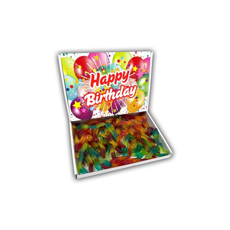 Jelly Snakes Gift Box Hamper Birthday Present (BIRTHDAY MULTI COLOURED)