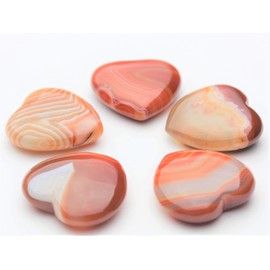 Steinfixx® - Gemstone Heart, Healing Stone, Lucky Stone, Chakra Stone, Pocket Stone, Massage Stone, Gift for Loved Ones (Carnelian)