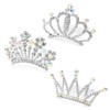 NODG 3 Pieces Silver Tiaras Crown with Hair Comb Mini