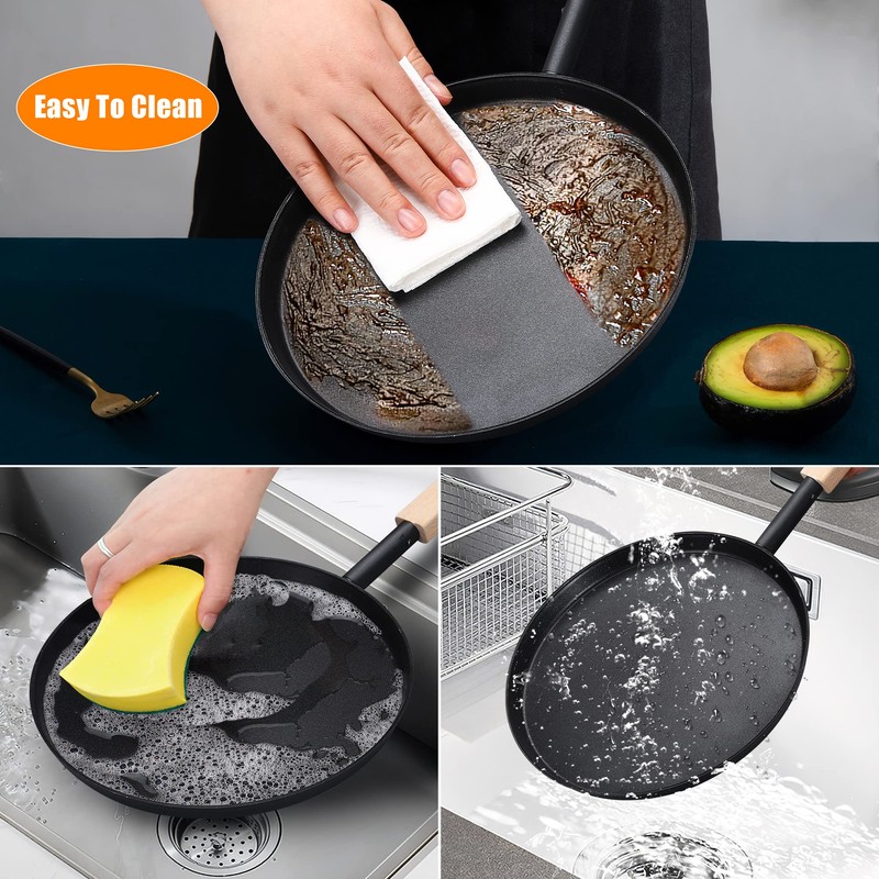 bodkar Frying Pan Skillet 8-inch Flat Crepe Pan, Lightweight Grill
