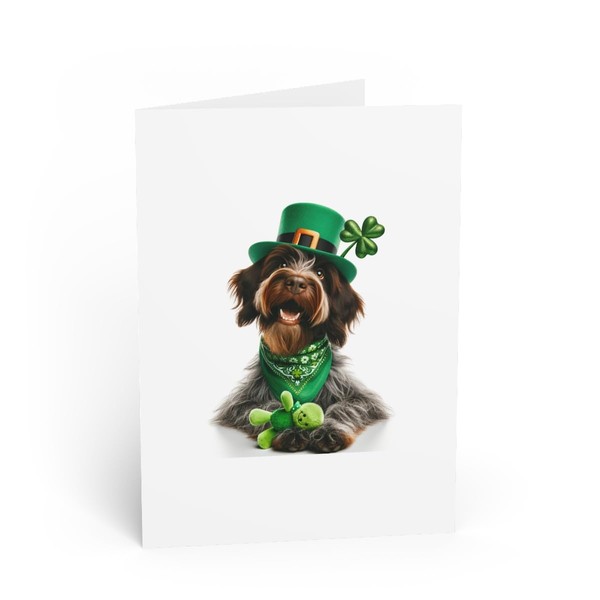 DistinctInk Greeting Card/Note Card - Wirehaired Pointing Griffon St. Patrick's