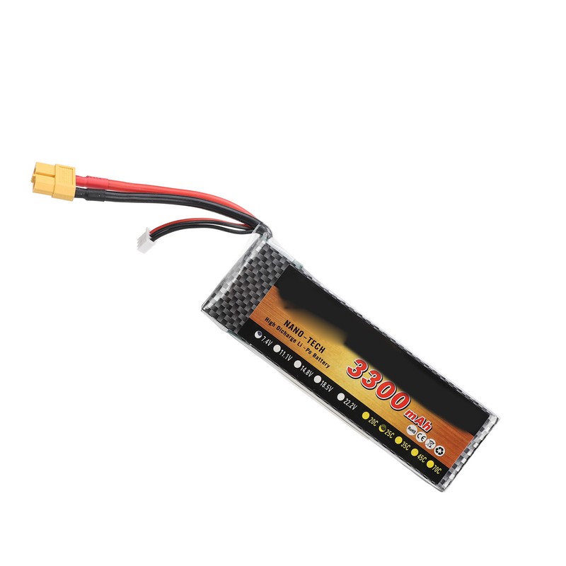 7.4V 3300mAh 25C XT60 RC Lithium Battery for 1/8 1/10