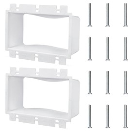 2pcs BE3-2 Electrical Outlet Box Extenders, (3-Gang) Electrical Box Extension with 12pcs Screws Receptacle Power Switch Accessories (White)