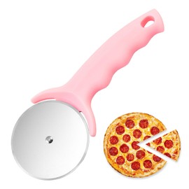 YuanYouTong Pizza Cutter Wheel, Kitchen Premium Stainless Steel Pink Pizza Cutter, Super Sharp Blade Pizza Slicer, Easy To Clean (Pink)