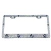 Handmade Crystal Bling Paw Chrome License Plate Frame
