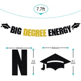 Big Degree Energy Banner, Class of 2024/Congrats Grad, Bachelor/Master Degree Phd College Graduation Party Decoration Supplies