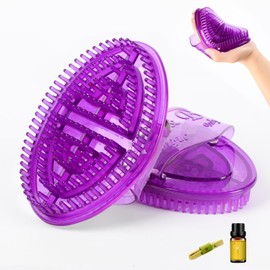 2Pcs Meridian Massage Brush, Handheld Massage Brush for Belly, Beauty Professional Full Body Relaxation Massager Brushs Tools, SPA Meridian Pressure Brushes with Essential Oils (Light Purple-1)