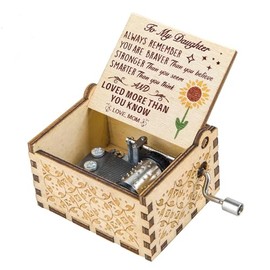 Muzero Caja de Música para Hija de Mamá, Regalo de Sol para Niñas de Madre en Cumpleaños, Aniversario, Navidad, Caja Musical con Manivela que Reproduc
