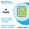 8-Pack - Recycling Bin Sticker Label - Mixed Paper &