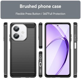 USDILU LS Case for OPPO A40 4G Funda Uso Rudo Protector TPU Suave Durable Silicón Flexible Cover Negro Carcasa