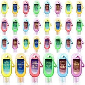 24 Pcs Team Appreciation Hand Sanitizers Keychain Mini Hand Sanitizers Gel Travel Size Appreciation Thank You Gift Bulk for Christmas Thanksgiving Team Employee Coworker Teacher Nurse Staff Gift
