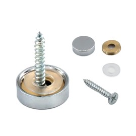 Boguish 4Pcs Mirror Screws, 16mm Caps Cover Nails Polished Stainless Steel Flat Head Decorative Screws