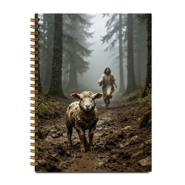 SDFBFVSA Christian Jesus and Lamb Spiral Notebook Spiritual Thank you Christian Gifts for Women Pastor Teachers Christians Mom Friends Church Faith Journaling Hardcover Spiral Notebook 5.5 X 8.3