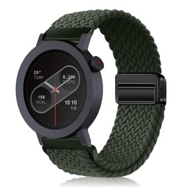 PaceBid Nylon Strap for CMF by Nothing Watch Pro 2, 22 mm Women Men Braided Magnetic Replacement Strap, Elastic Fabric Sport Replacement Strap for CMF by Nothing Watch Pro 2 - Green