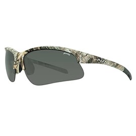 Maxx Domain Smoke Polarized Lenses Leaf Camo Print Frame Sports Sunglasses