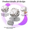 WUIOWPPIC 6 Pcs Silver Disco Theme Party Honeycomb Centerpieces